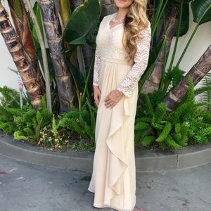 Long cream wedding style dress